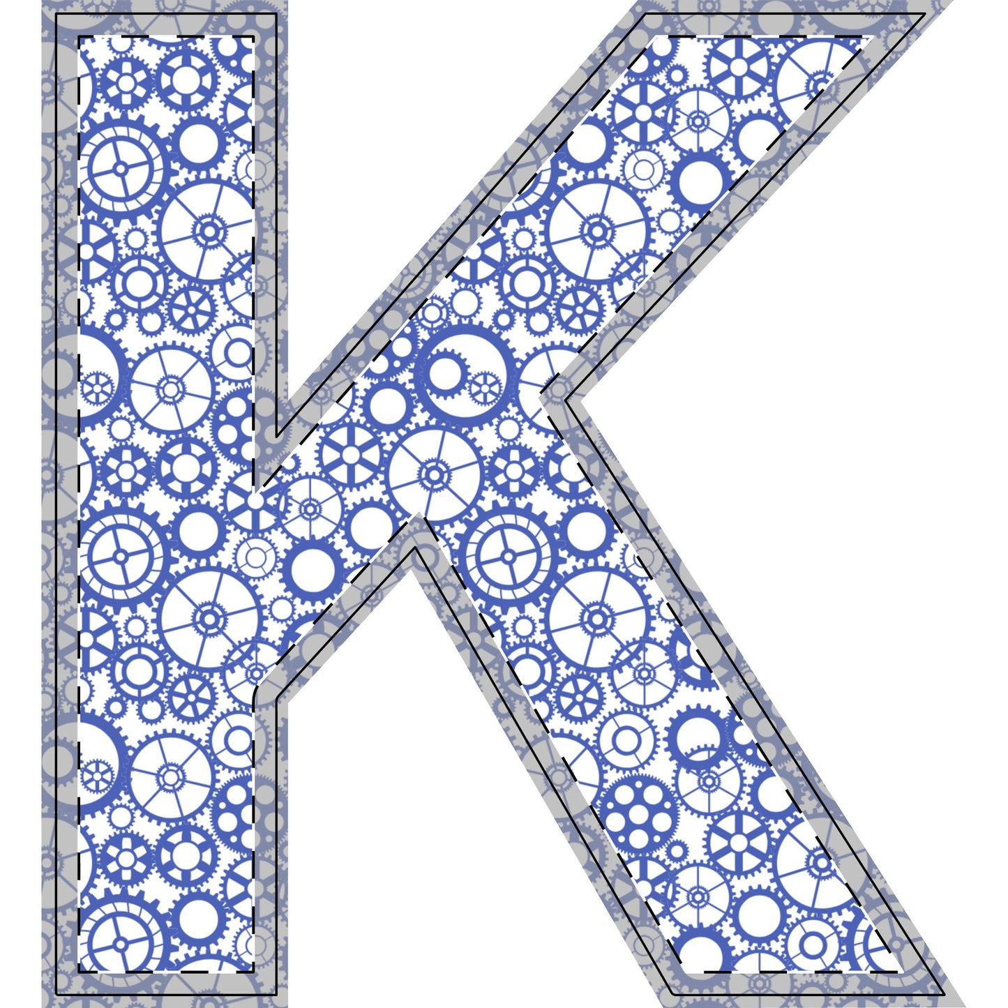 Freestanding Blue Gear Wooden Letters & Shapes - You're My Kind of Weird