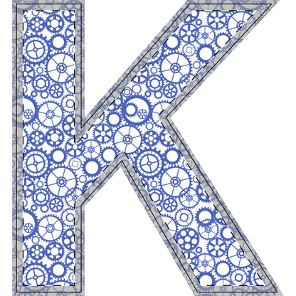 Freestanding Blue Gear Wooden Letters & Shapes - You're My Kind of Weird