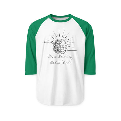 Unisex Overthinking Raglan Shirt, Trendy Casual Tee, Brain Art Shirt, Gift for Friends, Unique Birthday Present, Relaxed Style