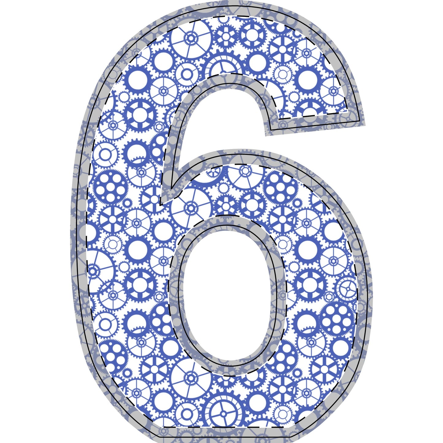 Freestanding Blue Gear Wooden Letters & Shapes - You're My Kind of Weird