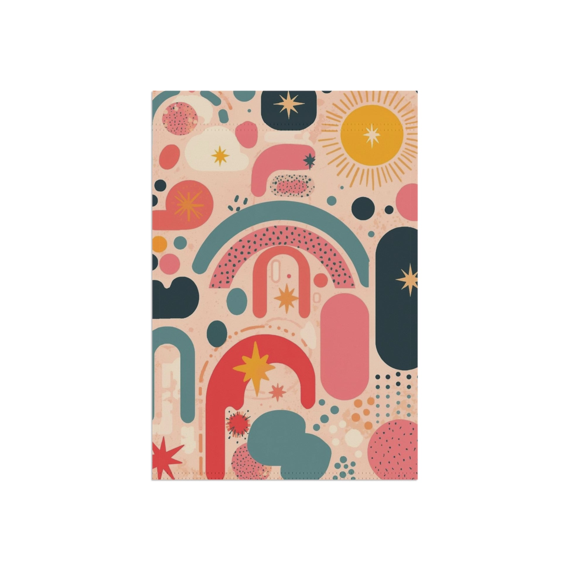 Dopamine Blast Retro Rainbow Sun Abstract Pattern Garden Flag | House Banner - You're My Kind of Weird
