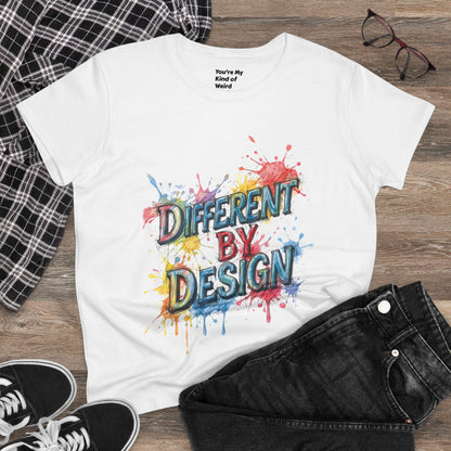 Differently Designed Women's Cotton Tee, Casual T-Shirt for Creative Souls, Statement Tee, Gift for Art Lovers, Unique Style Top
