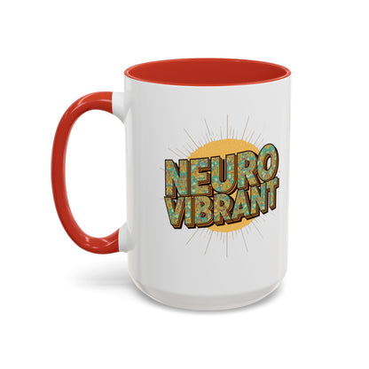 Neuro Vibrant Coffee Mug — Colorful Sunburst Accent Mug (15oz) - You're My Kind of Weird