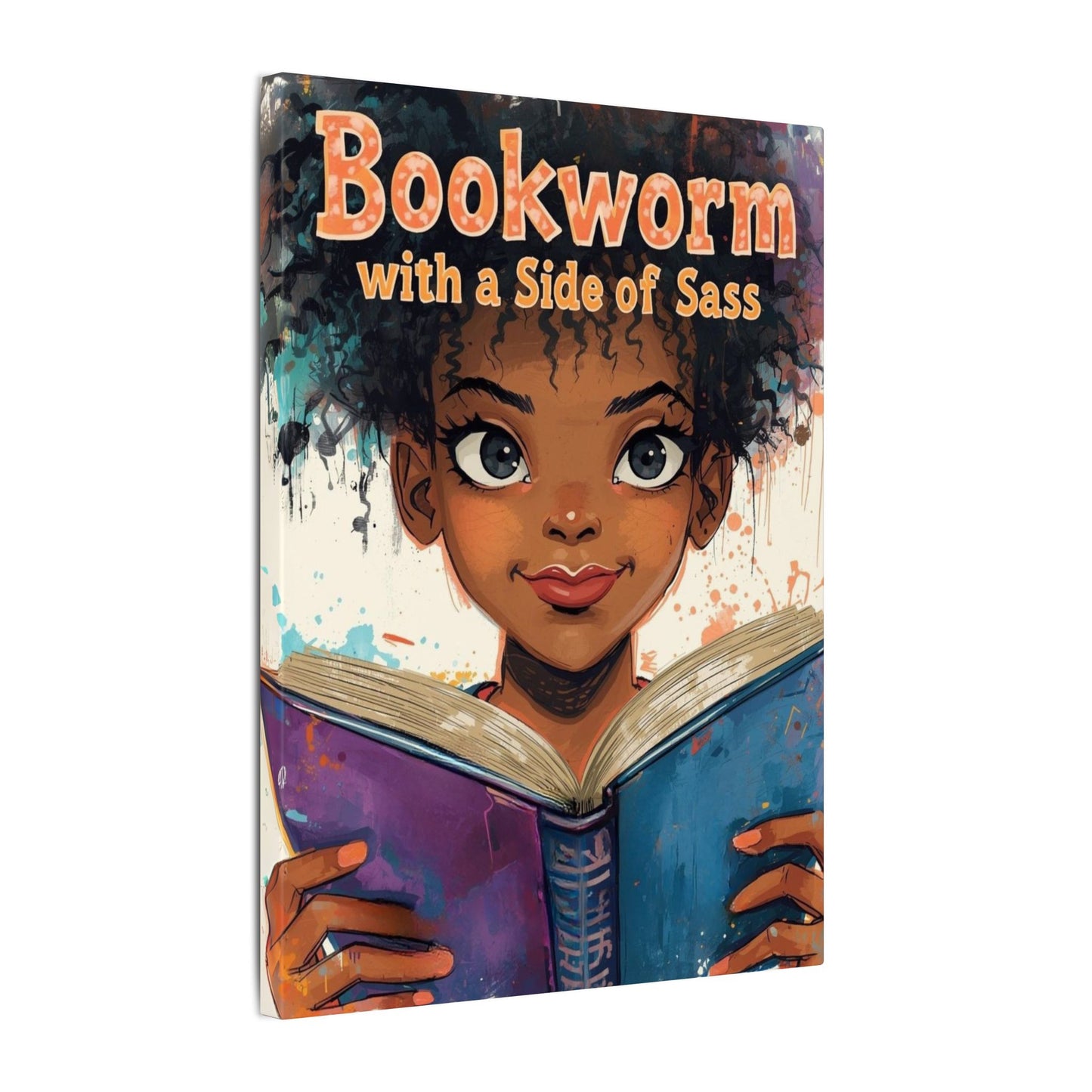 Bookworm Canvas Art | Reading Decor for Book Lovers, Wall Art for Kids, Unique Gift for Readers, Educational Wall Decor, Literary Gift