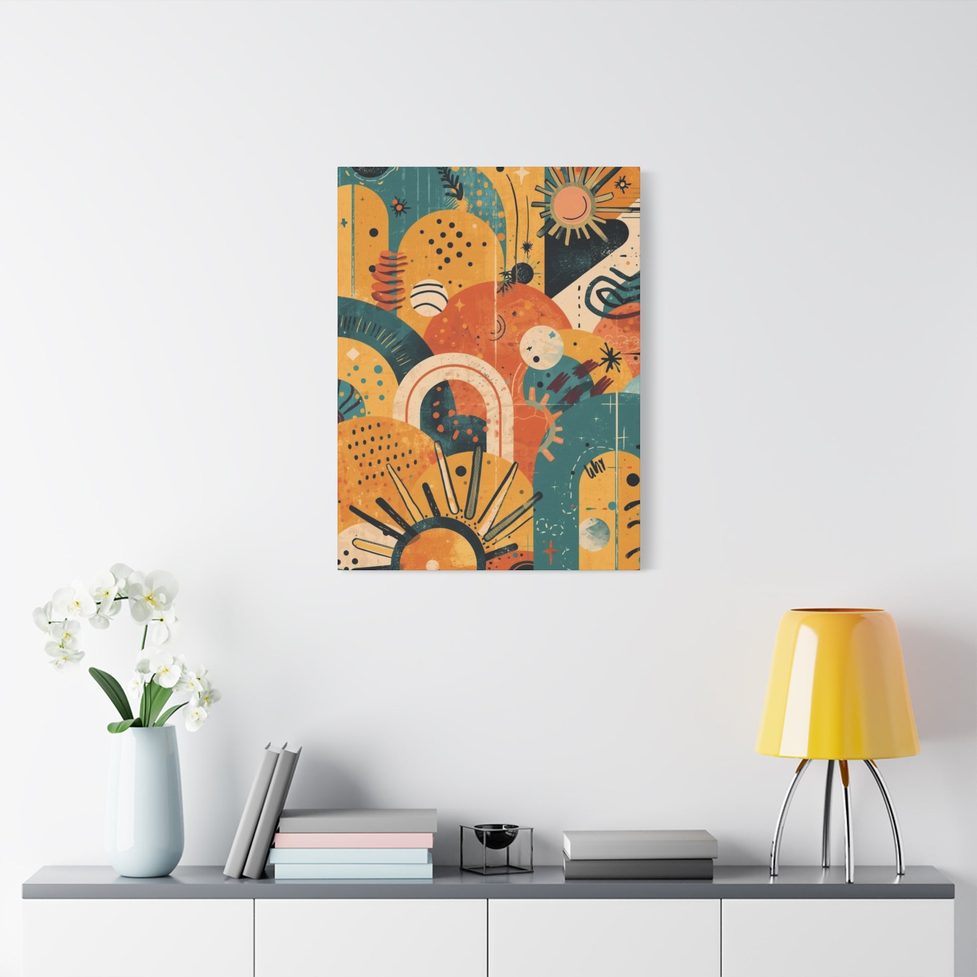 Dopamine Fun Abstract Retro Sunset Collage Canvas - You're My Kind of Weird
