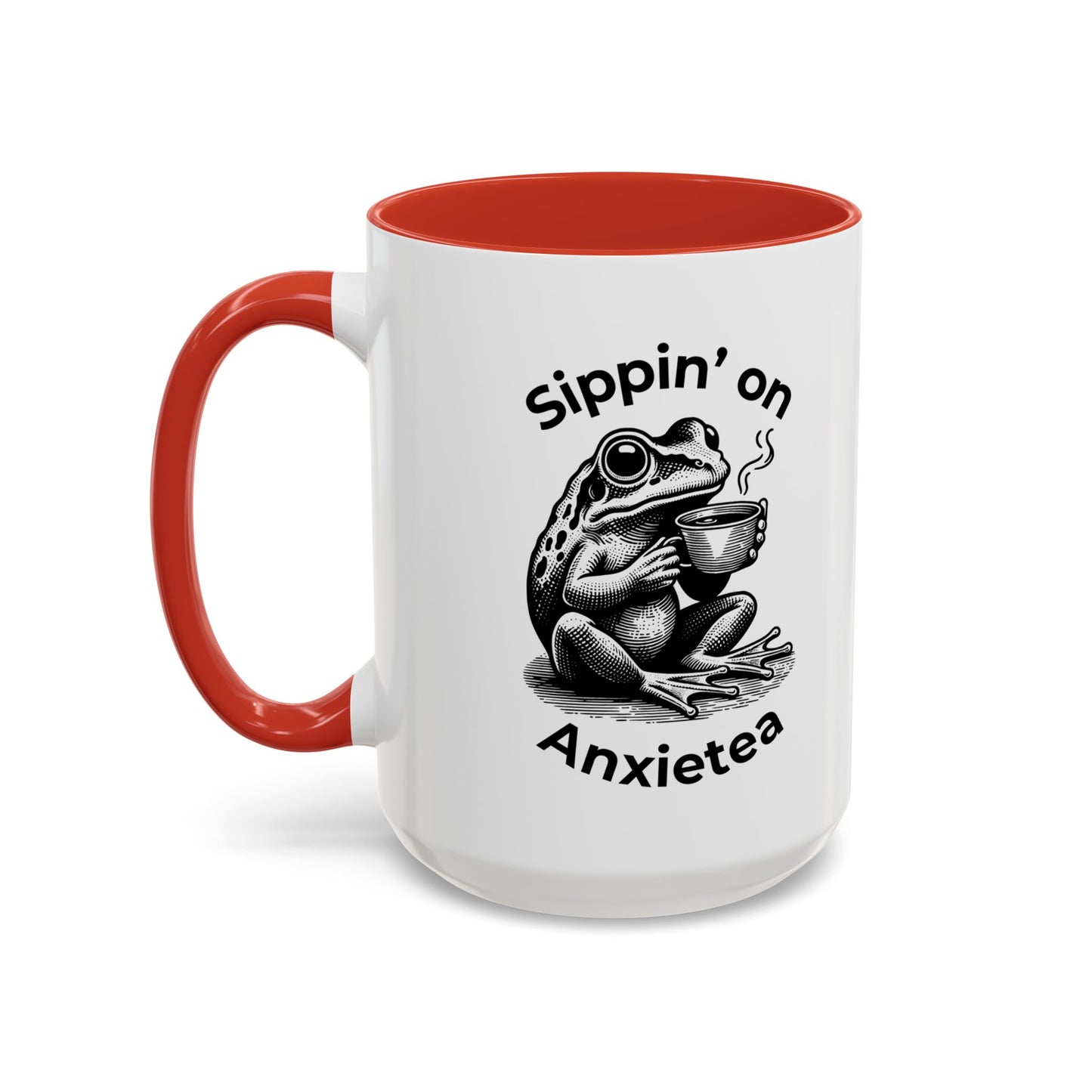 Sippin’ on Anxietea Frog Ceramic Mug (11/15oz) - You're My Kind of Weird