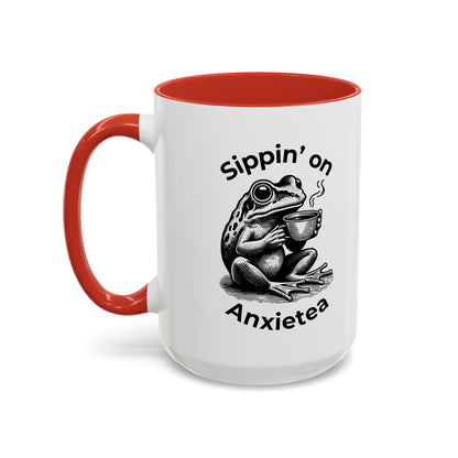 Sippin’ on Anxietea Frog Ceramic Mug (11/15oz) - You're My Kind of Weird
