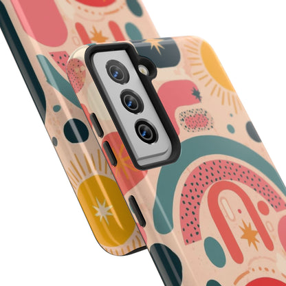 Dopamine Burst Abstract Rainbow Pattern Samsung Phone Case | Retro Sunburst Tough Case - You're My Kind of Weird