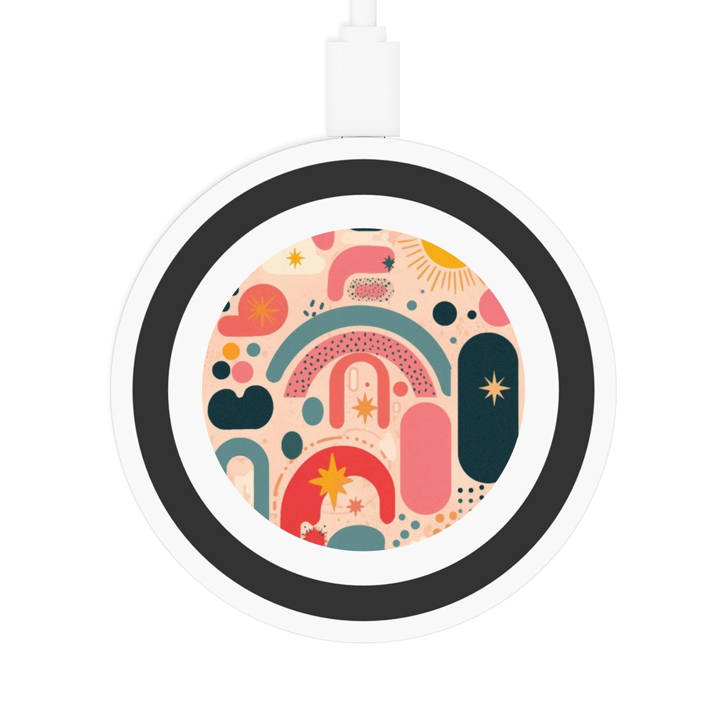 Dopamine Blast Abstract Retro Rainbow Wireless Charging Pad - You're My Kind of Weird
