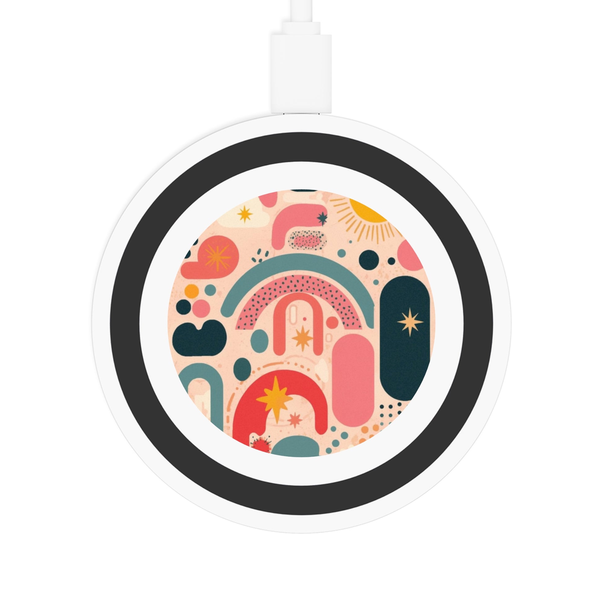 Dopamine Blast Abstract Retro Rainbow Wireless Charging Pad - You're My Kind of Weird