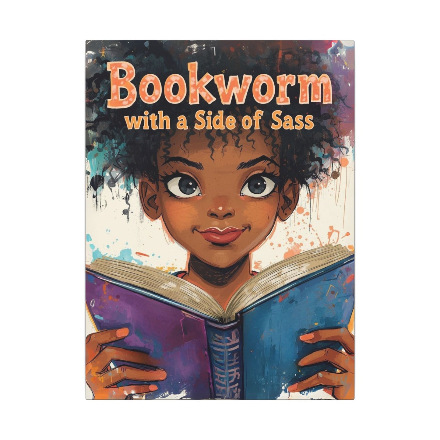Bookworm Canvas Art | Reading Decor for Book Lovers, Wall Art for Kids, Unique Gift for Readers, Educational Wall Decor, Literary Gift