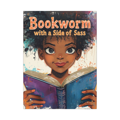 Bookworm Canvas Art | Reading Decor for Book Lovers, Wall Art for Kids, Unique Gift for Readers, Educational Wall Decor, Literary Gift