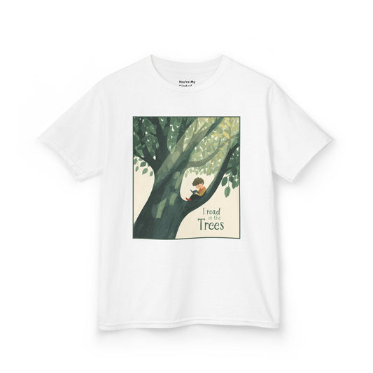 "I Read in Trees" Whimsical Kids Tee for Young Readers - You're My Kind of Weird Kids clothes