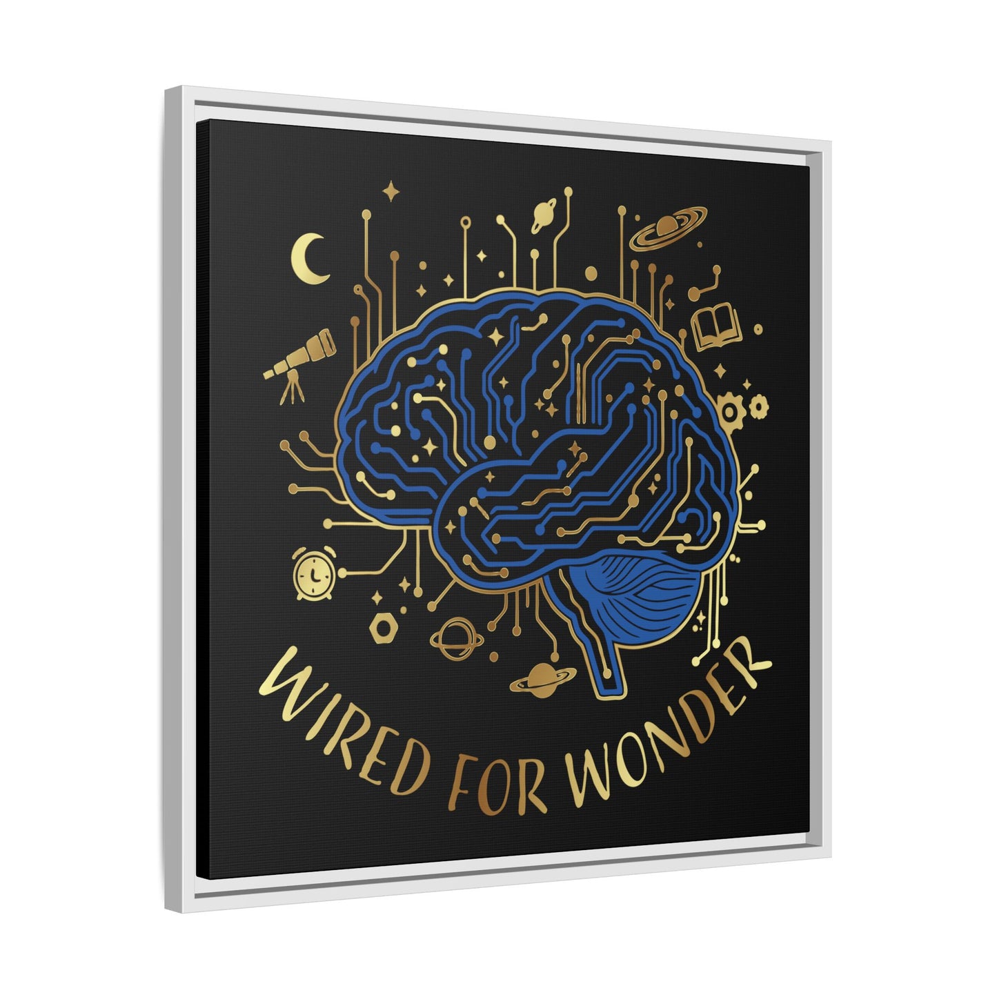 Framed Matte Canvas - "Wired for Wonder" Brain Art - You're My Kind of Weird