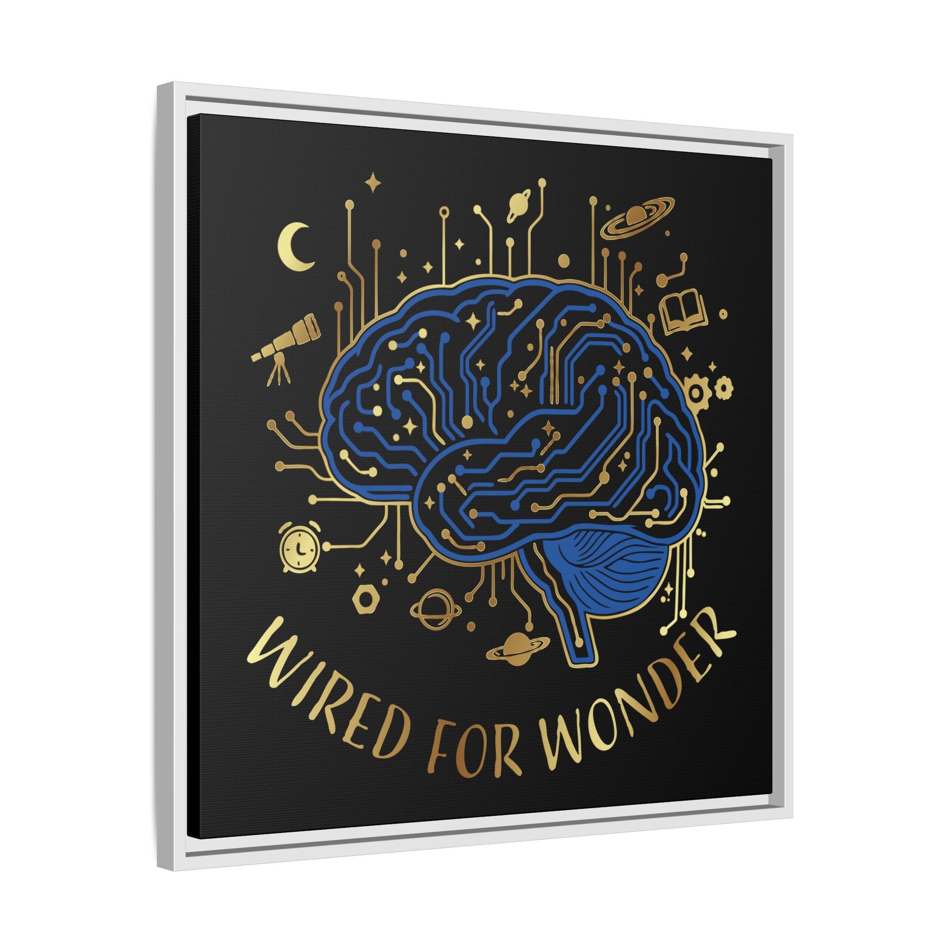 Framed Matte Canvas - "Wired for Wonder" Brain Art - You're My Kind of Weird