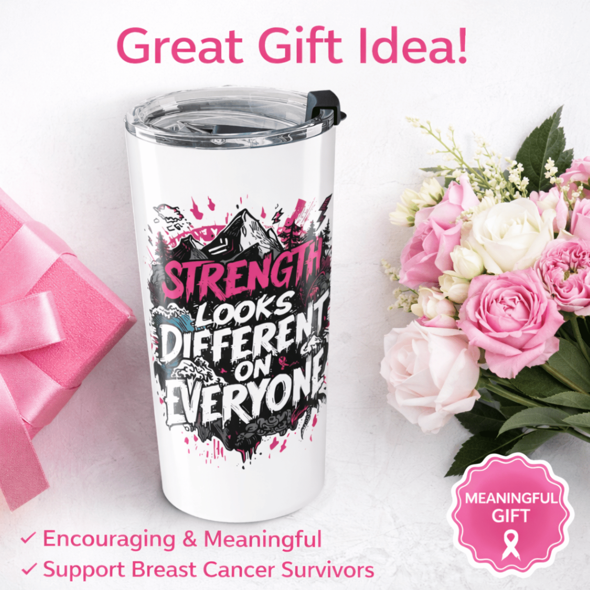 Strength is Different for Everyone Tumbler | 20oz Motivational Travel Mug | - You're My Kind of Weird