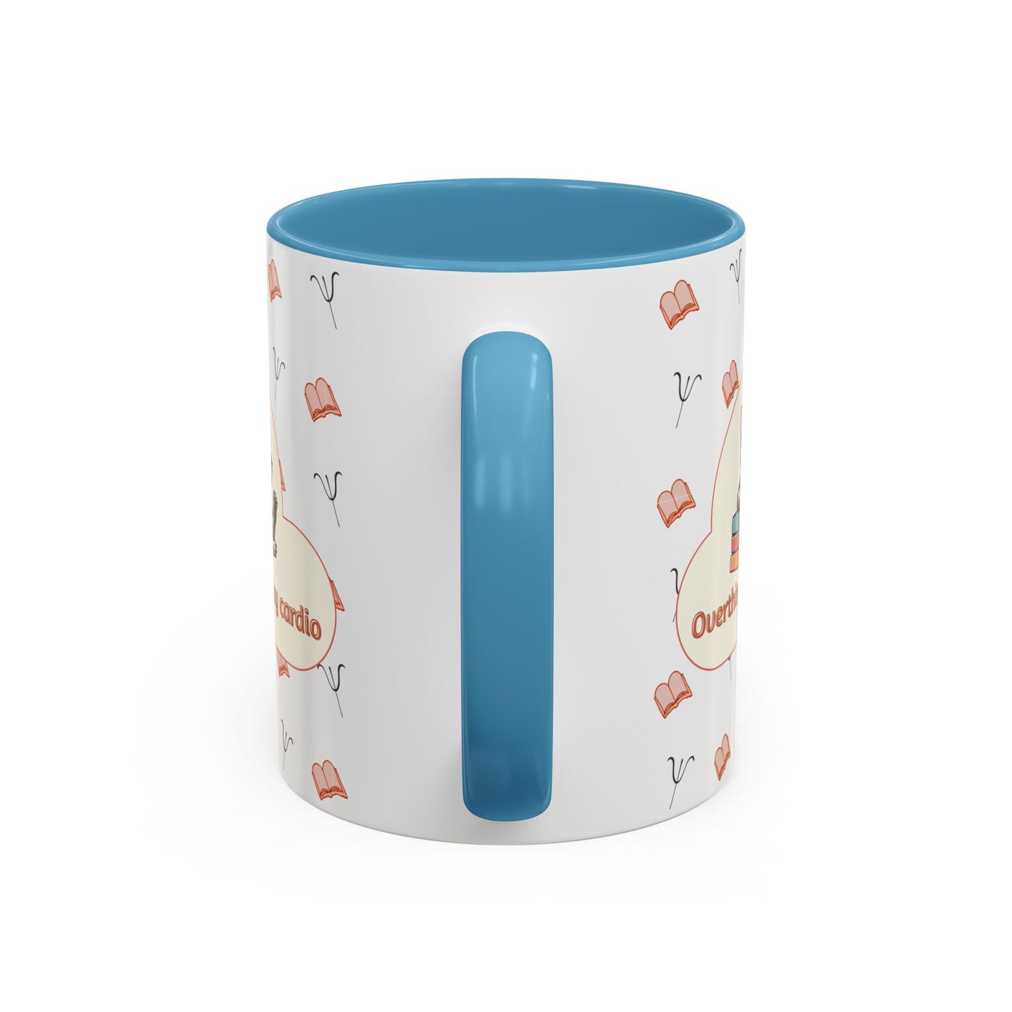 Overthinking Is My Cardio Coffee Mug — Cute Raccoon Reading Accent Mug - You're My Kind of Weird