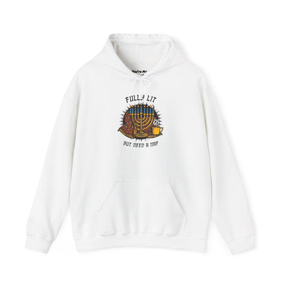Fully Lit But Need a Nap Hoodie | Funny Hanukkah Sweatshirt - You're My Kind of Weird