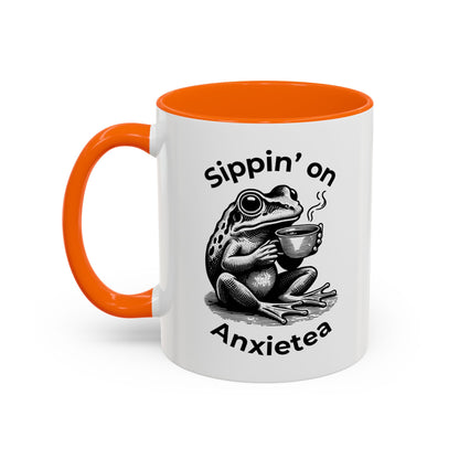 Sippin’ on Anxietea Frog Ceramic Mug (11/15oz) - You're My Kind of Weird