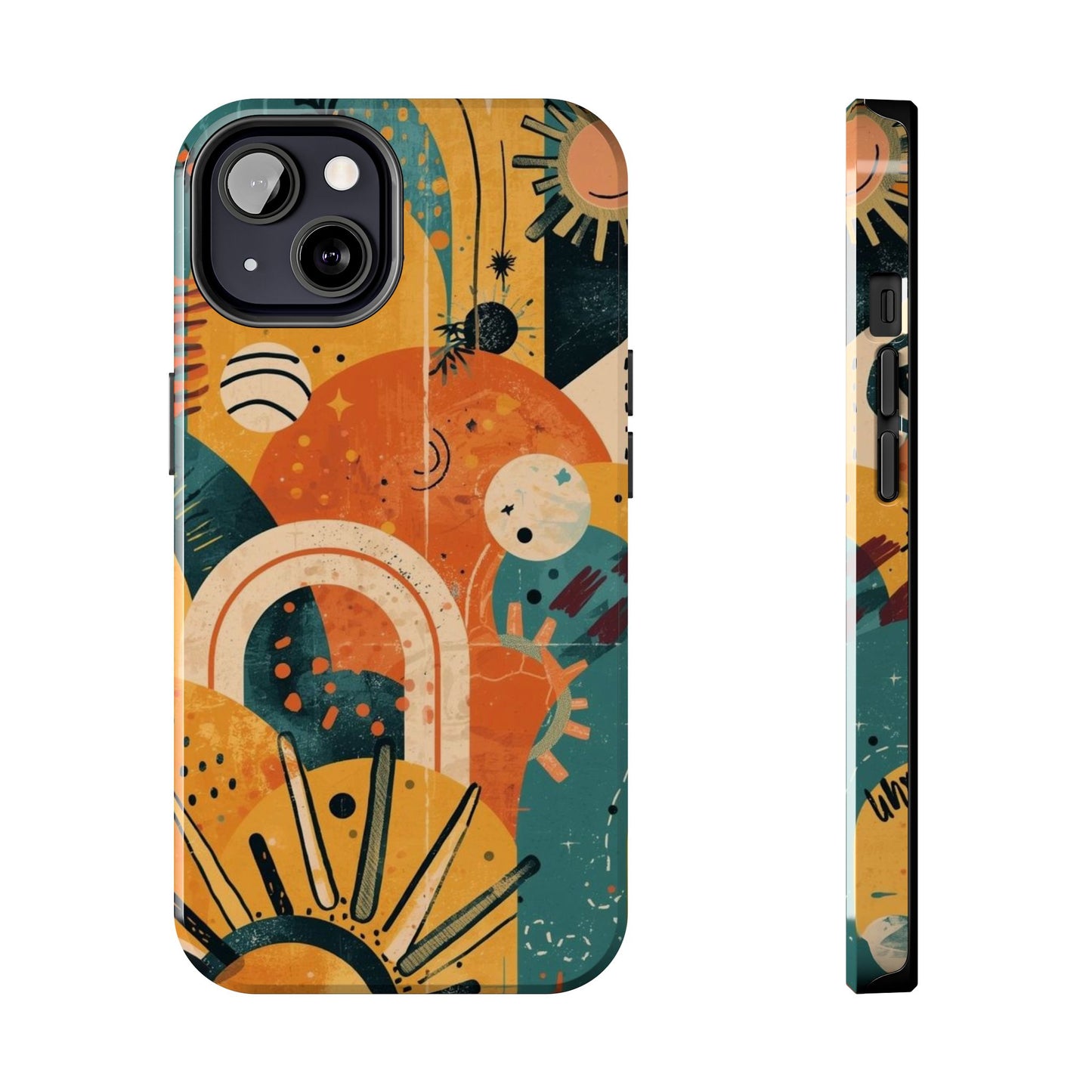 Dopamine Abstract Retro Sun and Moon iPhone Case | Tough Phone Cases - You're My Kind of Weird