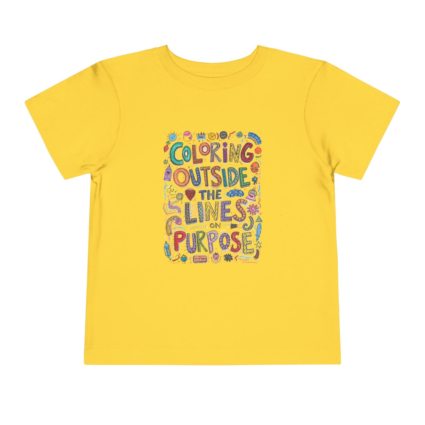 Creative Toddler Short Sleeve Tee - "Coloring Outside the Lines on Purpose", Kids' Gift, Playful Apparel, Summer Outfit, Art-Inspired [...]