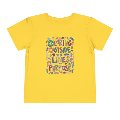 Creative Toddler Short Sleeve Tee - "Coloring Outside the Lines on Purpose", Kids' Gift, Playful Apparel, Summer Outfit, Art-Inspired [...]