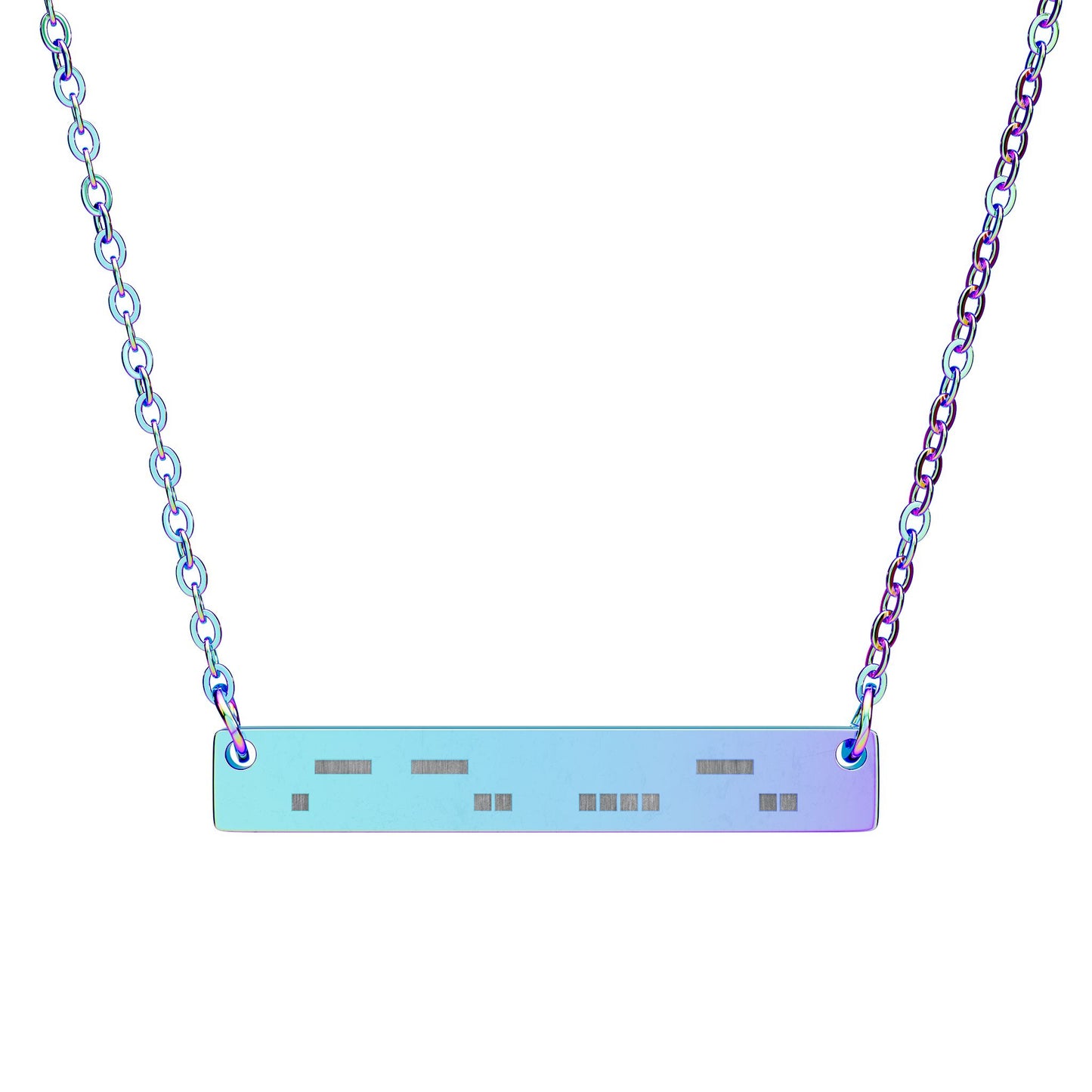 ADHD Morse Code Bar Necklace | Minimalist Engraved Stainless Steel Pendant | Neurodiversity Jewelry