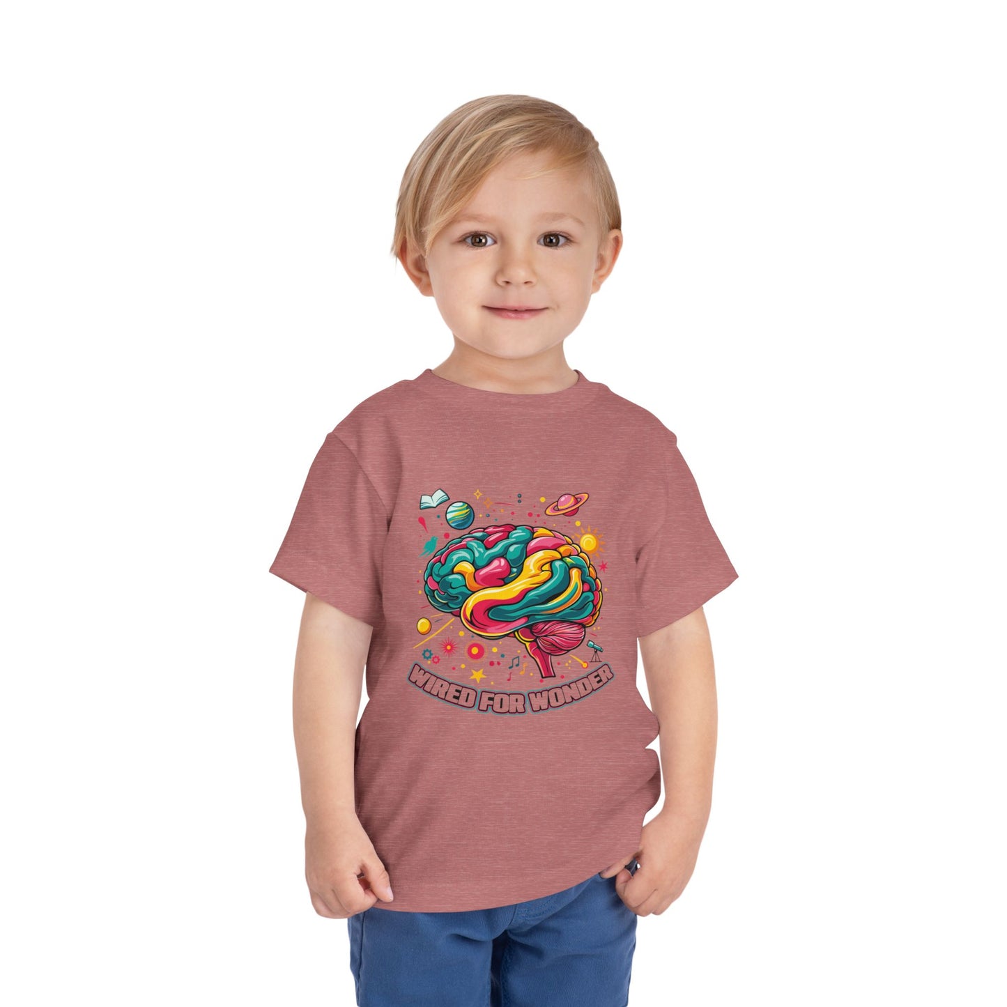 Toddler Tee — 'Wired for Wonder' Colorful Brain Space Graphic - You're My Kind of Weird