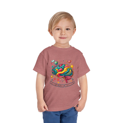 Toddler Tee — 'Wired for Wonder' Colorful Brain Space Graphic - You're My Kind of Weird