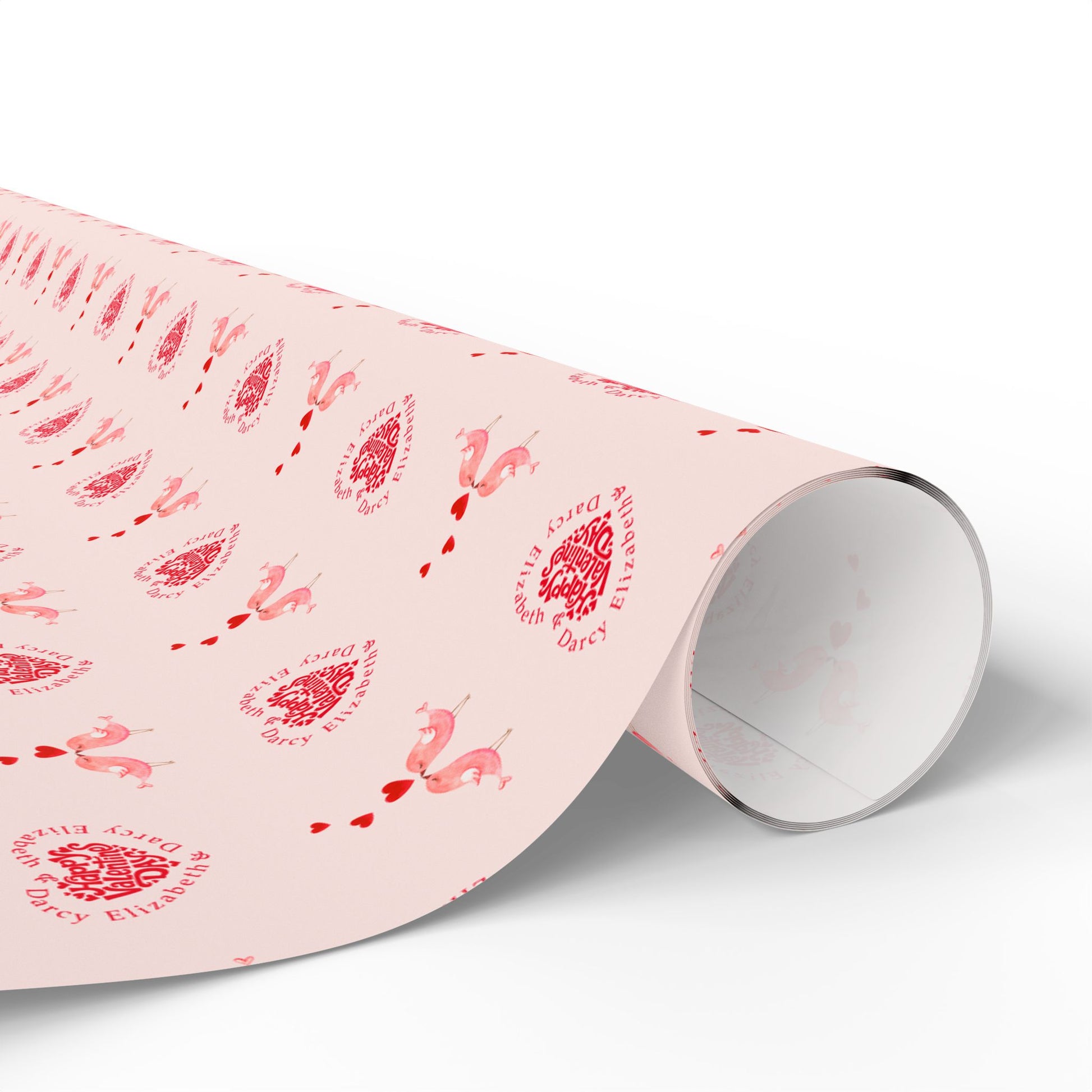 Customize Valentine Pink Heart Wrapping Paper Roll - You're My Kind of Weird