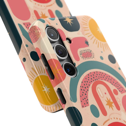 Dopamine Burst Abstract Rainbow Pattern Samsung Phone Case | Retro Sunburst Tough Case - You're My Kind of Weird