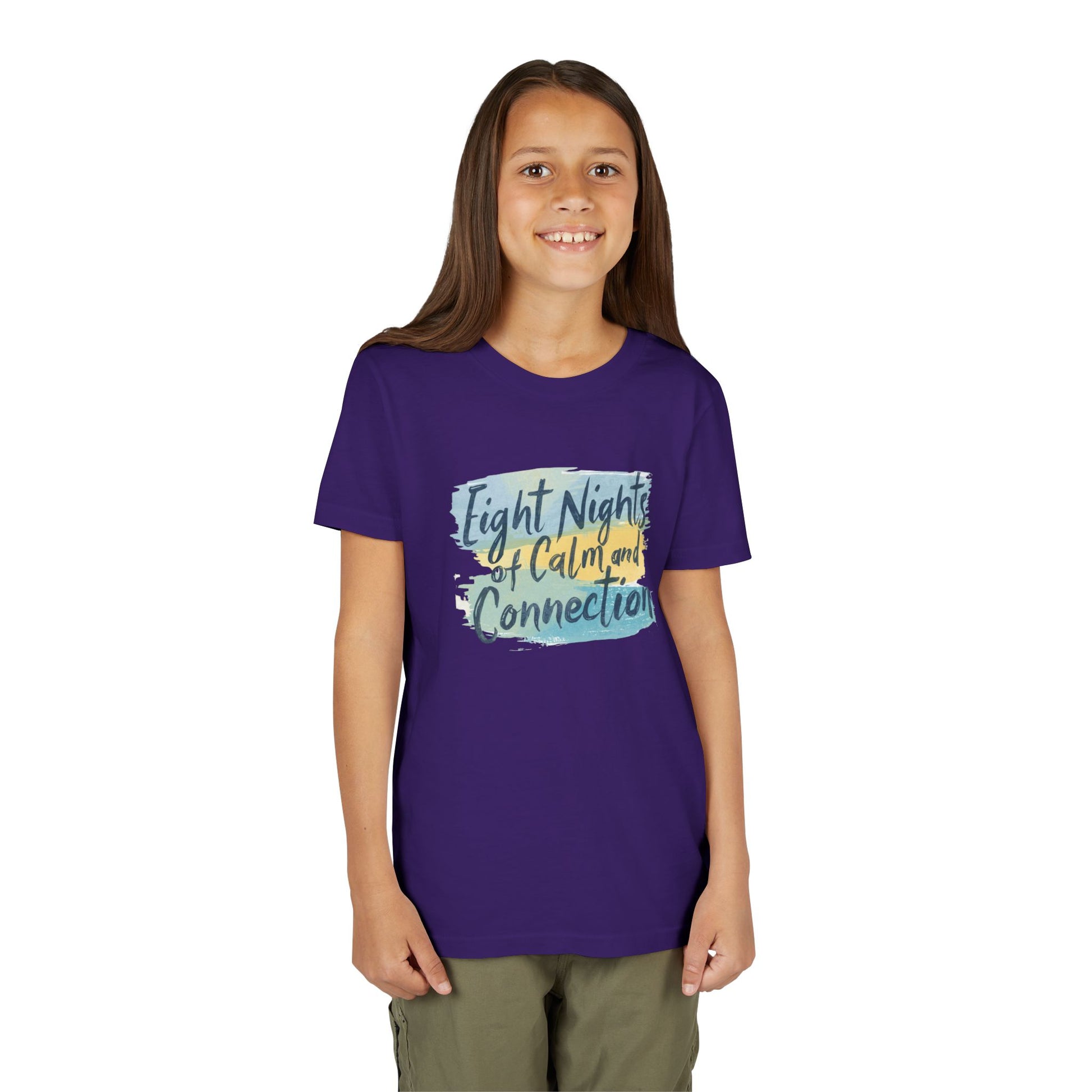 Eight Nights of Calm and Connection Kids Hanukkah Shirt | Mindful Holiday Tee for Children | Soft Youth Hanukkah Gift - You're My Kind of Weird