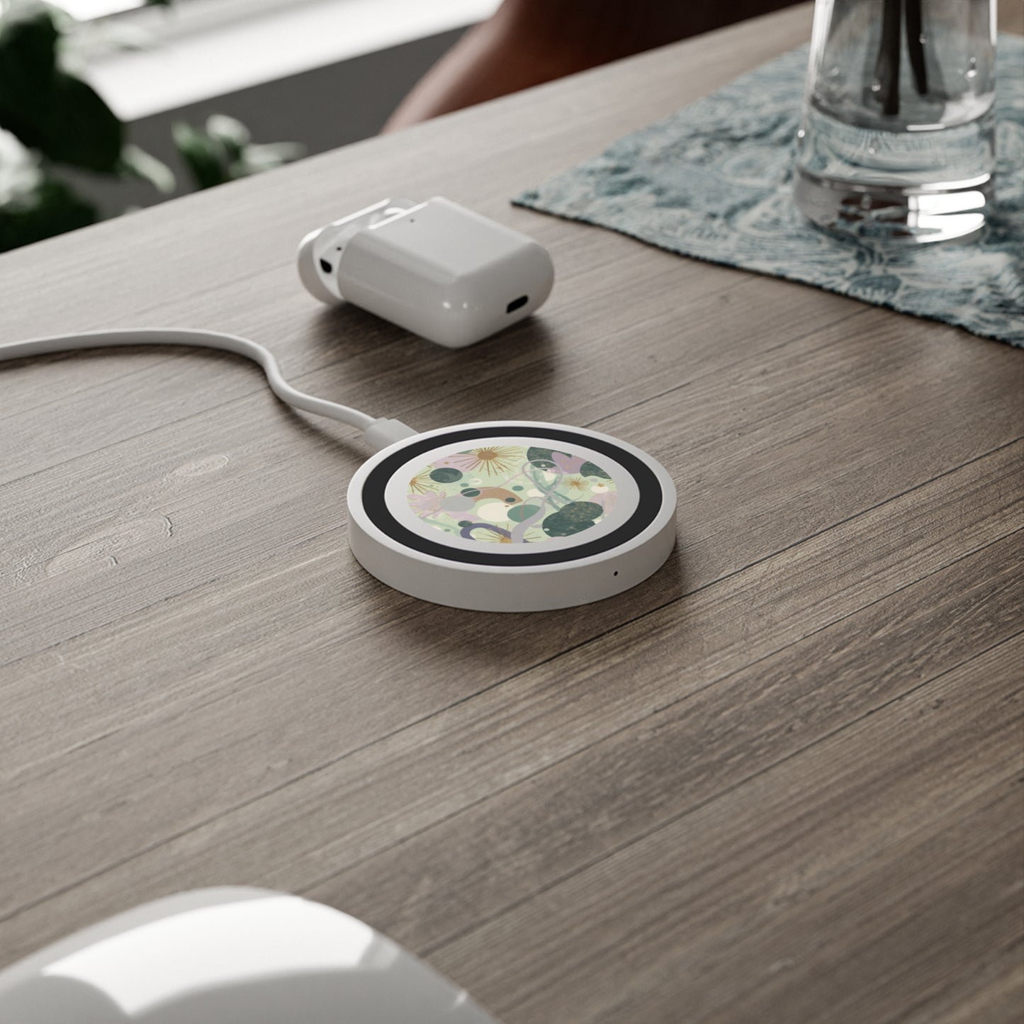 Dopamine Fun Abstract Floral Pattern Wireless Charging Pad | Pastel Botanical Design - You're My Kind of Weird