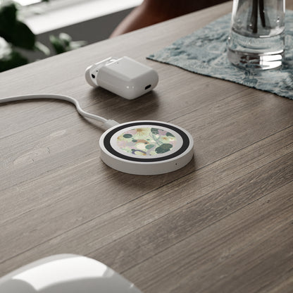 Dopamine Fun Abstract Floral Pattern Wireless Charging Pad | Pastel Botanical Design - You're My Kind of Weird