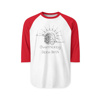 Unisex Overthinking Raglan Shirt, Trendy Casual Tee, Brain Art Shirt, Gift for Friends, Unique Birthday Present, Relaxed Style