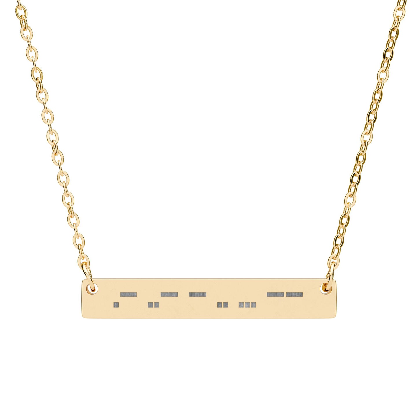 Autism Morse Code Bar Necklace | Minimalist Engraved Stainless Steel Pendant | Subtle Neurodiversity Jewelry