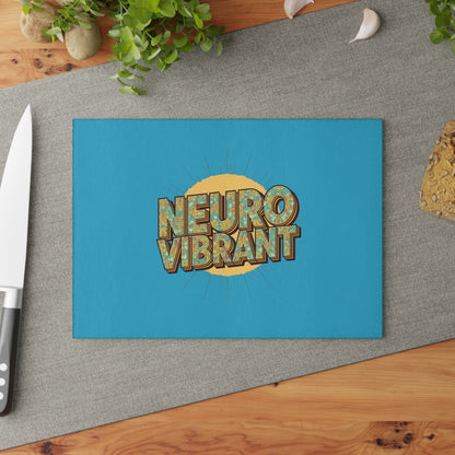 NeuroVibrant Glass Cutting Board — Retro Sun Kitchen Board - You're My Kind of Weird