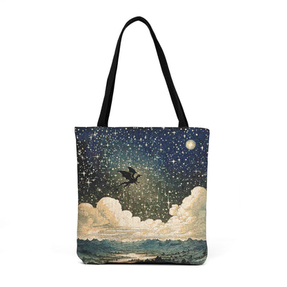 Woven Tote — Dreamy Dragon Night Sky Mosaic Tote Bag - You're My Kind of Weird