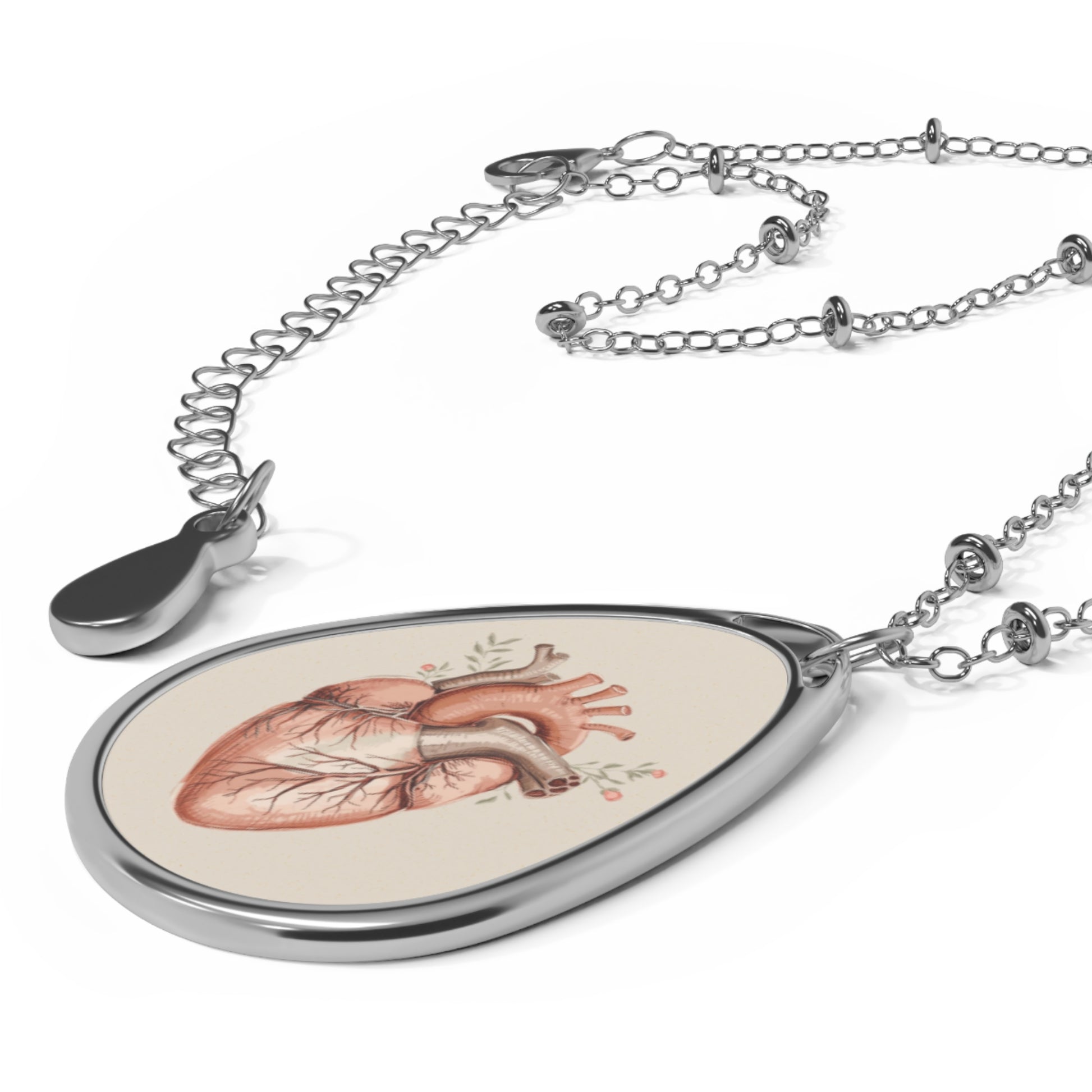 Anatomical Heart Oval Necklace Pendant - You're My Kind of Weird