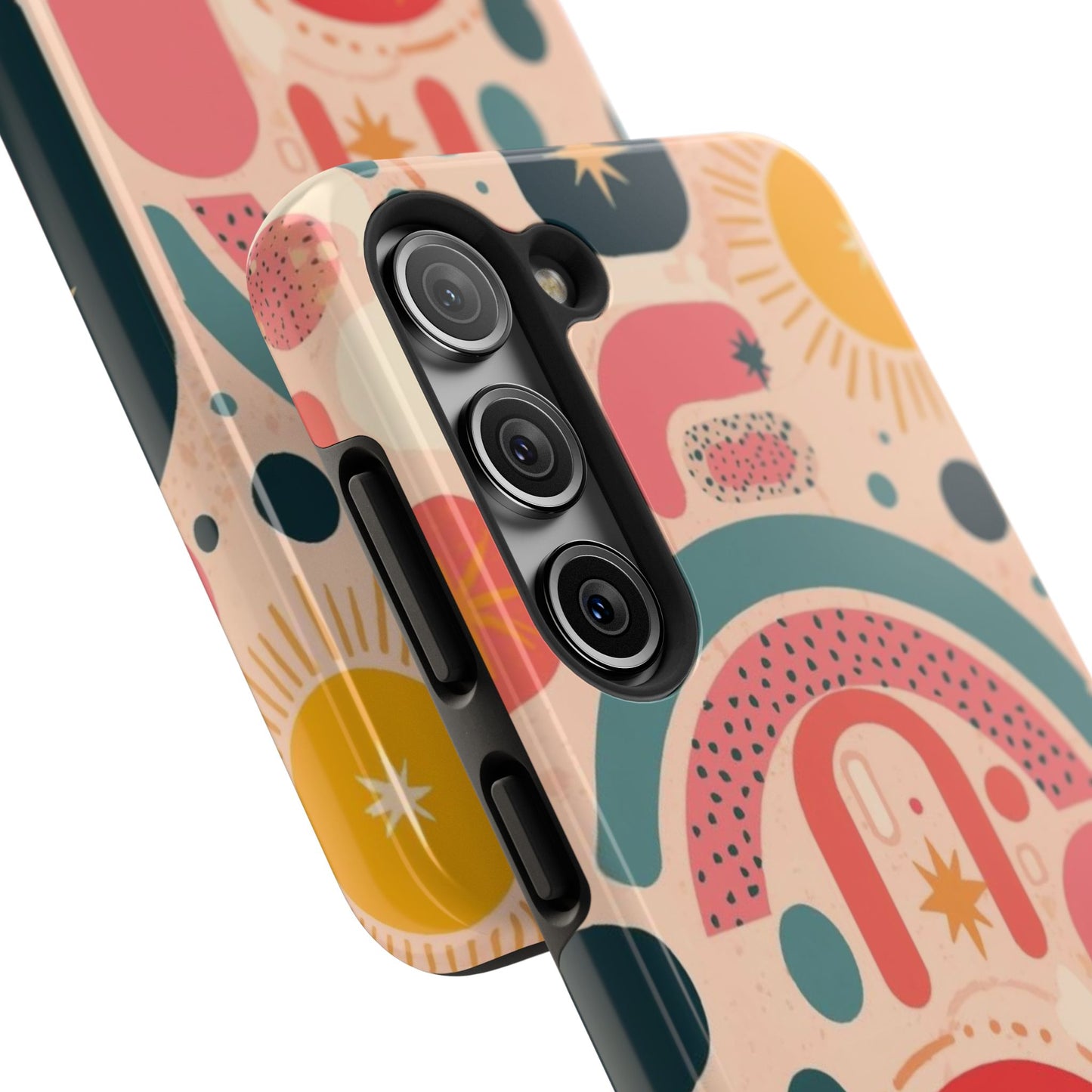 Dopamine Burst Abstract Rainbow Pattern Samsung Phone Case | Retro Sunburst Tough Case - You're My Kind of Weird