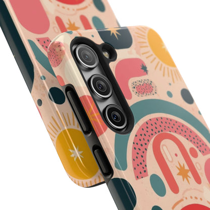 Dopamine Burst Abstract Rainbow Pattern Samsung Phone Case | Retro Sunburst Tough Case - You're My Kind of Weird