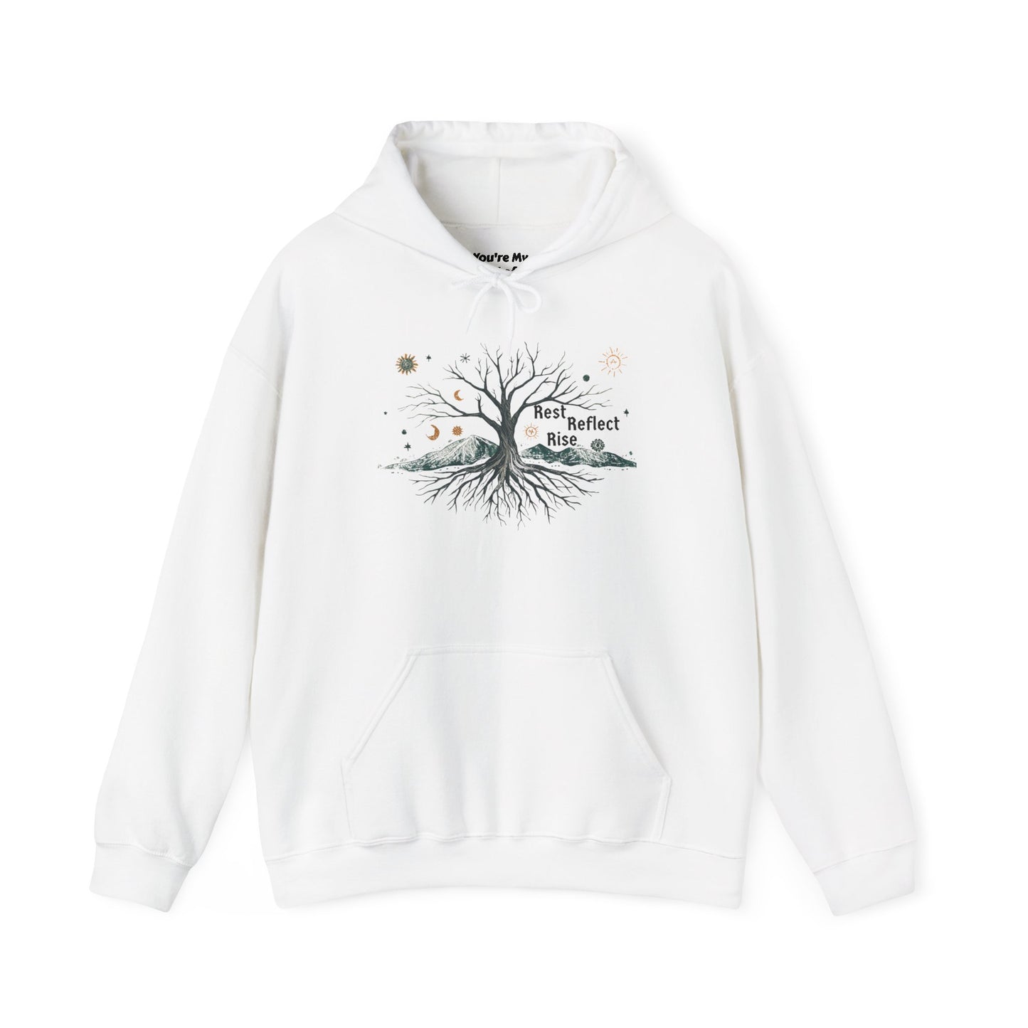 Rest. Reflect. Rise. Hoodie | Cozy Winter Solstice Sweatshirt - You're My Kind of Weird