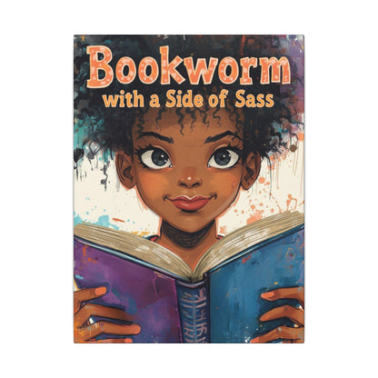 Bookworm Canvas Art | Reading Decor for Book Lovers, Wall Art for Kids, Unique Gift for Readers, Educational Wall Decor, Literary Gift