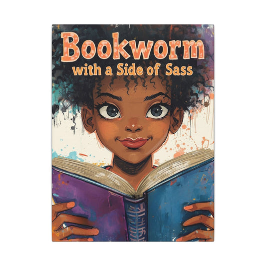 Bookworm Canvas Art | Reading Decor for Book Lovers, Wall Art for Kids, Unique Gift for Readers, Educational Wall Decor, Literary Gift