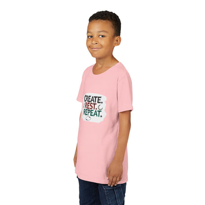 Create. Rest. Repeat. Kids Kwanzaa Shirt | Youth Creativity Tee | Uplifting Holiday Gift for Young Dreamers - You're My Kind of Weird