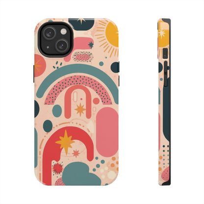 Dopamine Blast Retro Rainbow Pattern i - Phone Case | Abstract Boho Sun Design - You're My Kind of Weird