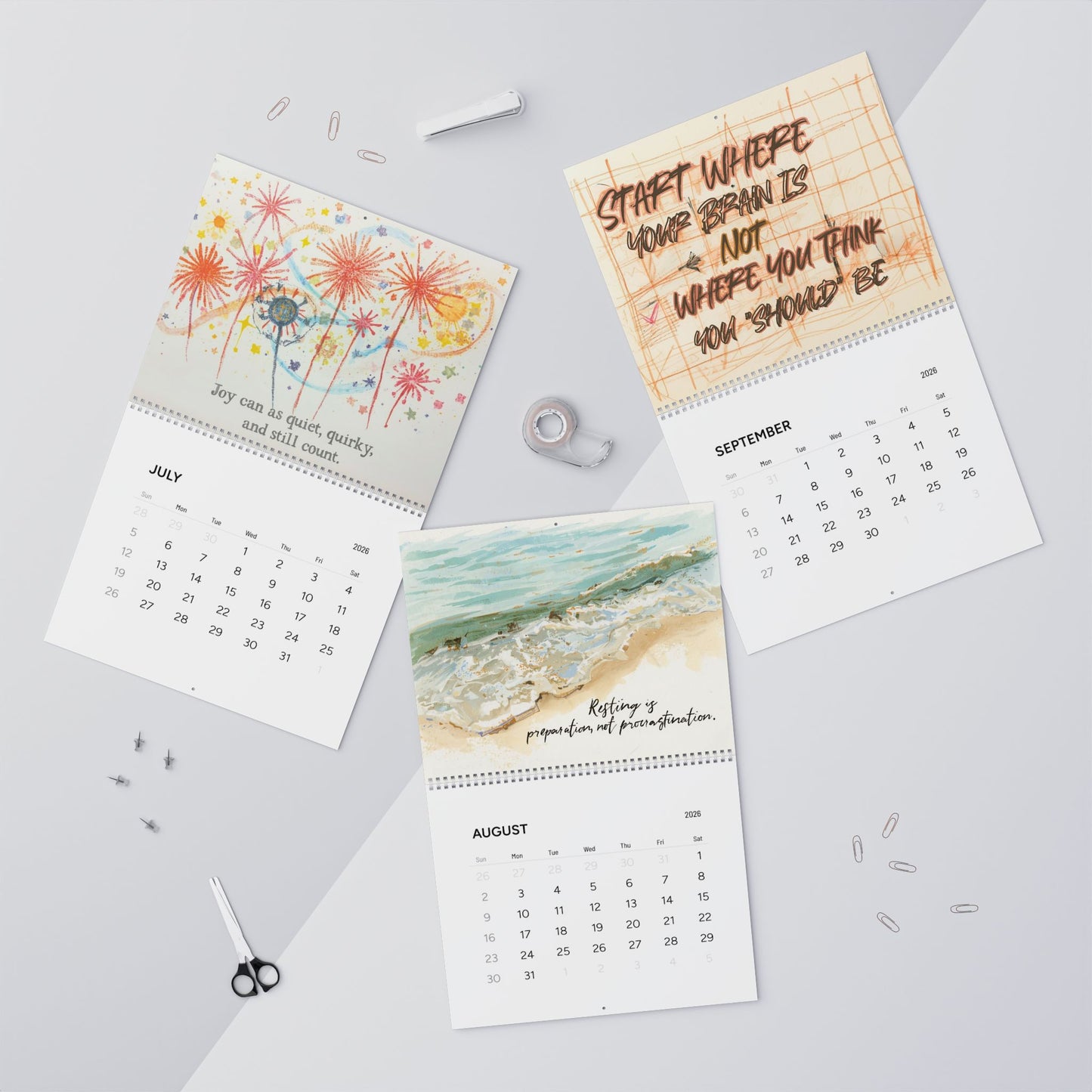 The Gentle Year: A Neurodivergent - Affirming 2026 Wall Calendar - You're My Kind of Weird