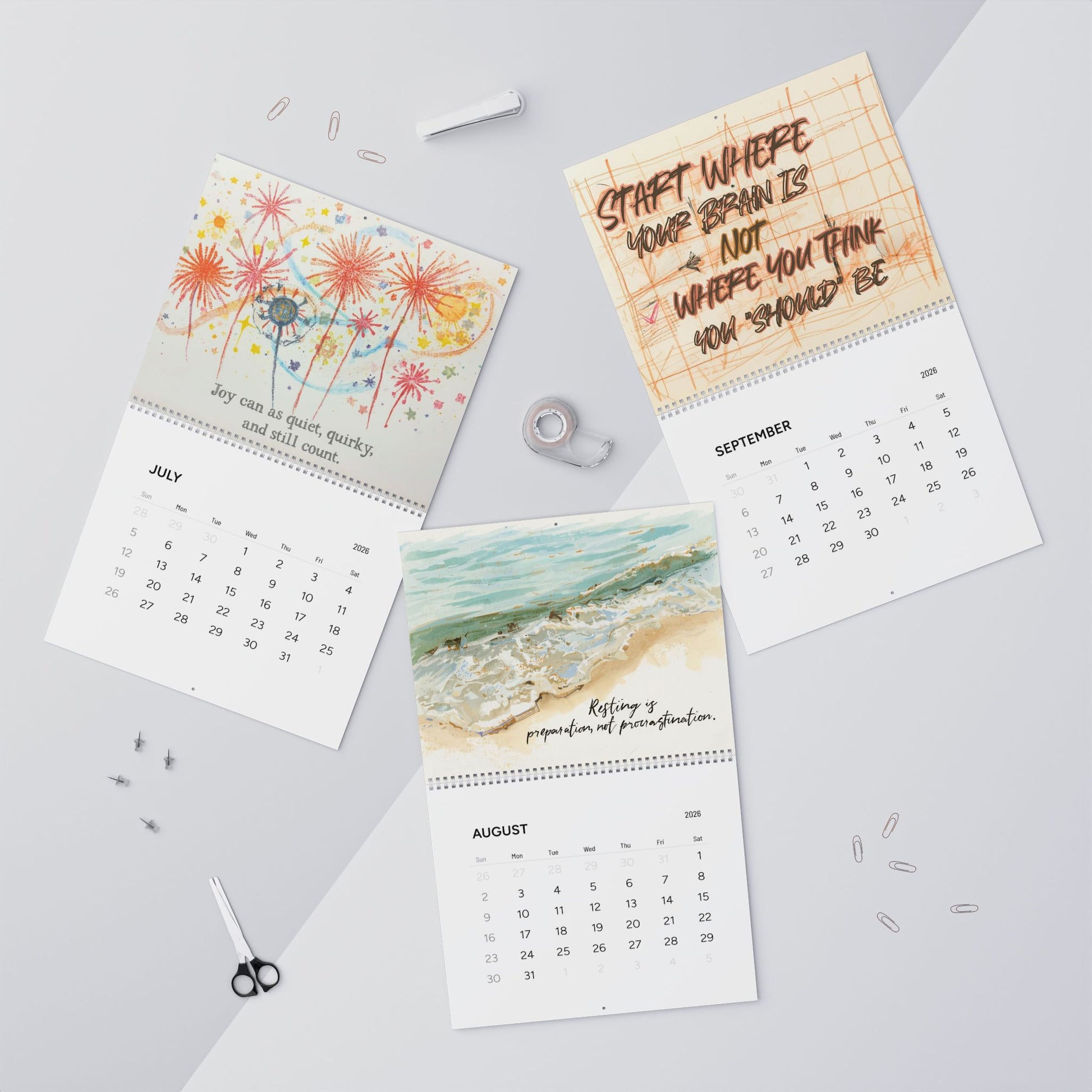 The Gentle Year: A Neurodivergent - Affirming 2026 Wall Calendar - You're My Kind of Weird