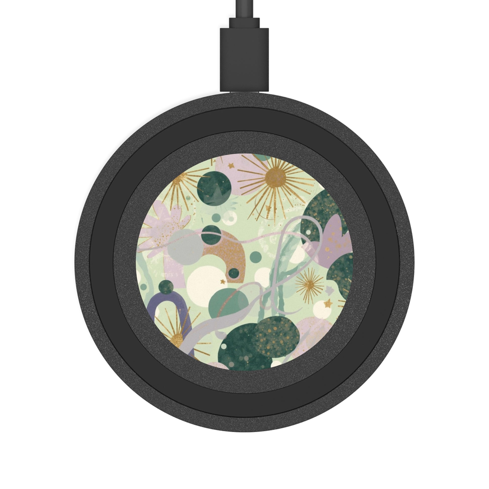 Dopamine Fun Abstract Floral Pattern Wireless Charging Pad | Pastel Botanical Design - You're My Kind of Weird