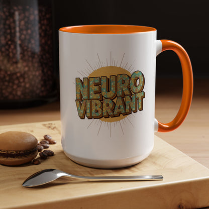 Neuro Vibrant Coffee Mug — Colorful Sunburst Accent Mug (15oz) - You're My Kind of Weird